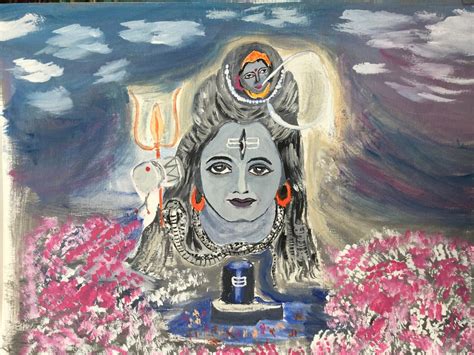 Om Namah Shivaya - Canvas Painting 12"X16" #36755 | Buy Indian Art ...