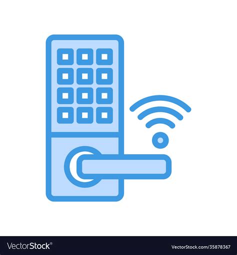 Smart lock icon in blue style about internet Vector Image