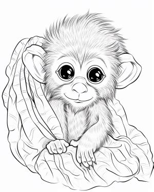 Baby Monkey Coloring Pages