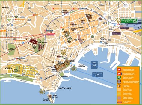 Naples tourist attractions map - Ontheworldmap.com