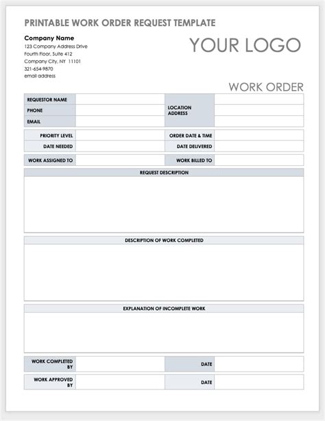 15 Free Work Order Templates | Smartsheet