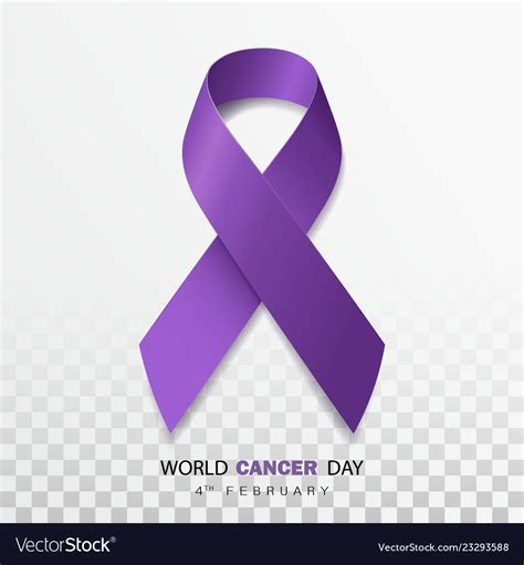 World cancer day concept lavender ribbon Vector Image