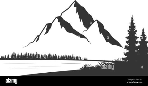 Mountains Black And White Clipart