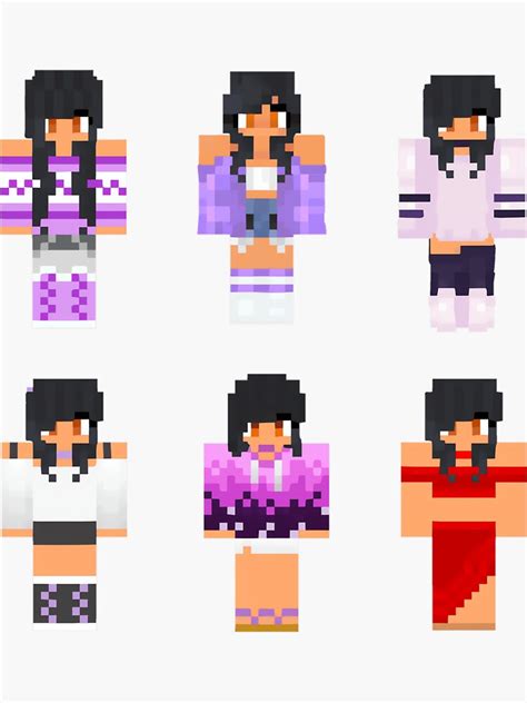 "Aphmau Minecraft Skins Sticker Pack Mystreet " Sticker for Sale by ...