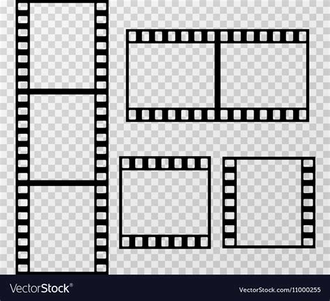 Film strip photo frame template isolated Vector Image