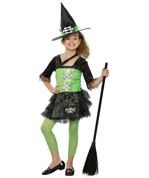 Green Punky Witch Costume - Kids Costume - Witch Halloween Costume at ...