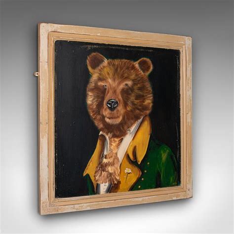 English Artist, Brown Bear Portrait, Oil Painting, 1970s, Framed for ...