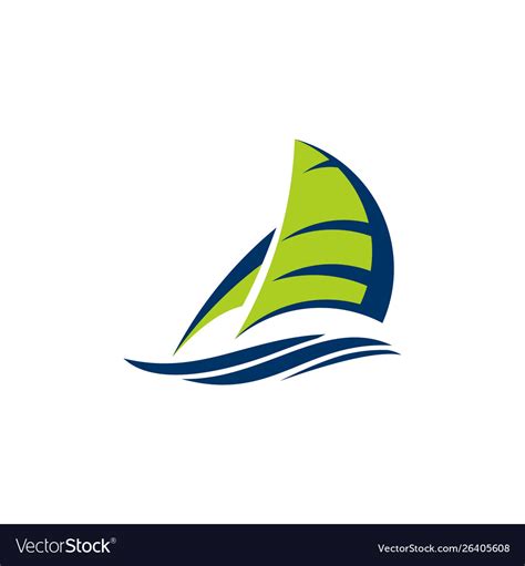 Boat and colorful logo template Royalty Free Vector Image