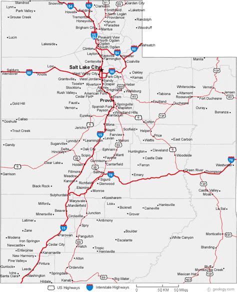 Map of Utah Cities - Utah Road Map