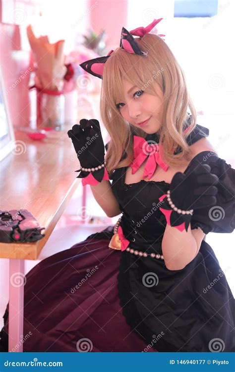 Japan Anime Cosplay , Portrait of Girl Cosplay in Pink Room Background ...