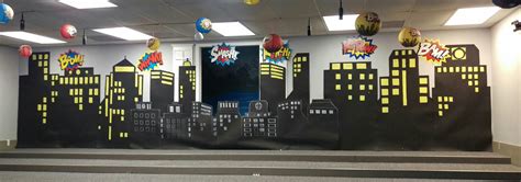 VBS Superhero City Backdrop Scene DIY roofing paper | Superhero ...