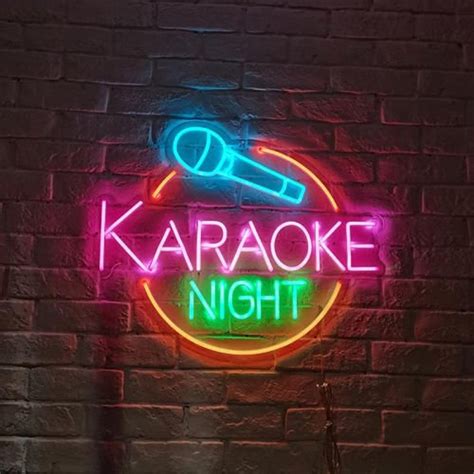 Karaoke Night Neon Sign Acrylic Neon Signs Quote Led Sign - Etsy