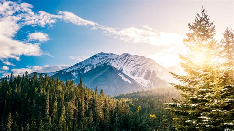 landscape, Mountains, Clouds, Forest, Nature, Sunlight, Snowy peak ...