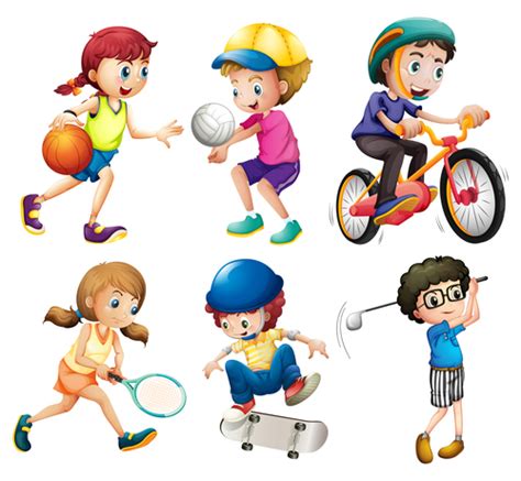 Kids Playing Sports Cartoon Clipart Vector FriendlyStock | lupon.gov.ph