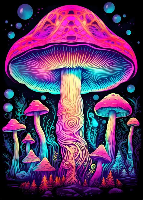 'Trippy Mushroom Art' Poster, picture, metal print, paint by Jamestar ...