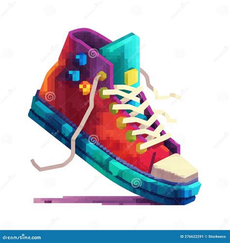 Pixel Art Shoe with Vibrant Colors by Pixelplantmaster Stock ...