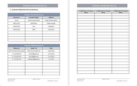 ISO 20000 Customer Satisfaction Survey Template – ISO Templates and ...