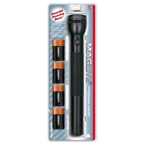 Maglite Flashlight 4 D-Cell Battery Incandescent Aluminum JS4DH06 ...