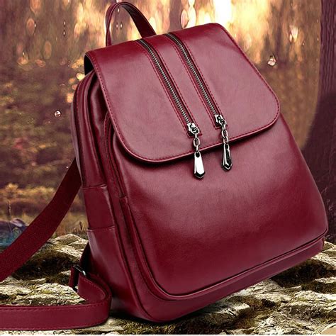 Laptop Backpack Women Leather Luxury Backpack Women Fashion Backpacks ...