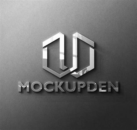 Free Glossy Logo Mockup PSD Template - Mockup