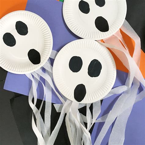 Paper plate ghost | Bricolage halloween facile, Bricolages avec ...