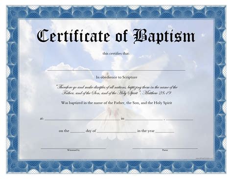 Print Baptism Certificate – Free Printable