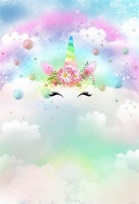 Unicorn Rainbow Cloud Water Color Birthday Photography Studio Backdrop ...