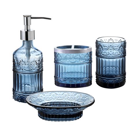 Bathroom Accessories Set, 4-Piece Bath Accessory Completes with Soap ...