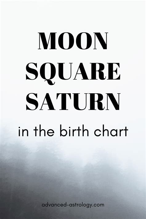 Moon Square Saturn Natal - Astrology