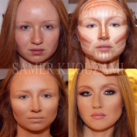 Image result for contour round face shape double chin | Contour makeup ...