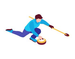 Curling Sport Clipart Cartoon