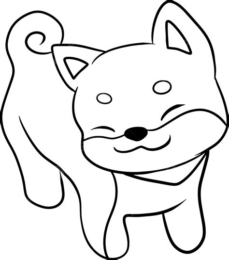 Shiba Dog Cartoon Animals Doodle Kawaii Anime Coloring Page Cute ...