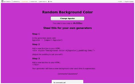 Random Background Color ― Perchance Generator