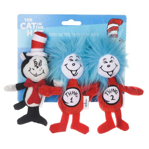 Buy Dr. Seuss The Cat in The Hat 3 Piece Plush Cat Toys with Catnip ...