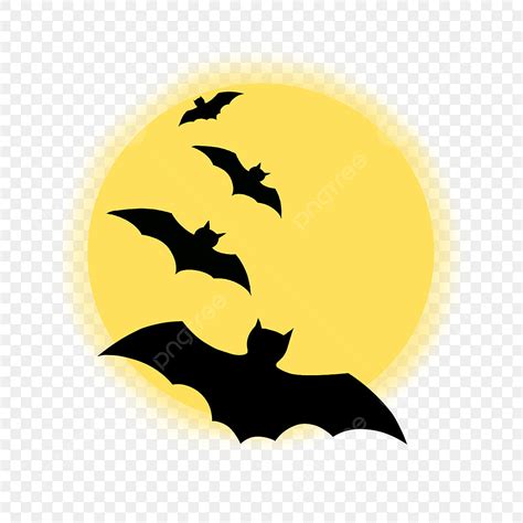 Cute Halloween Bat Clipart Hd PNG, Moon Flying Bat Swarm Halloween ...