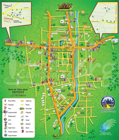 Siem Reap map | Siem reap, Airport map, Map