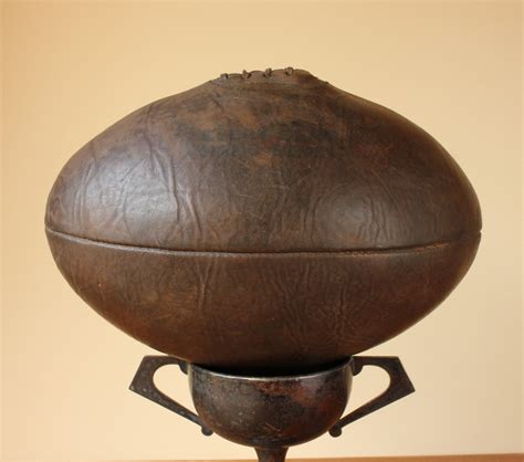 Hand Sewn Brown Leather Laced Rugby Ball. Size 5 Ball. c1920.