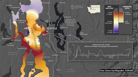 Tsunami wave simulation for central Puget Sound, Wash. - YouTube