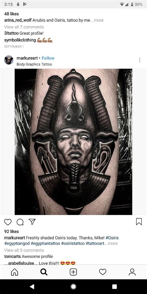 Egyptian God Osiris Tattoo