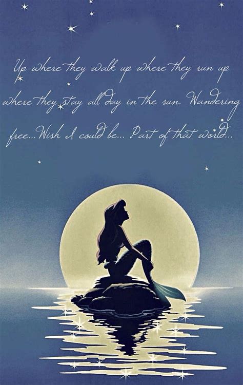 Ariel sky little mermaid quote part of that world moon, disney quotes ...