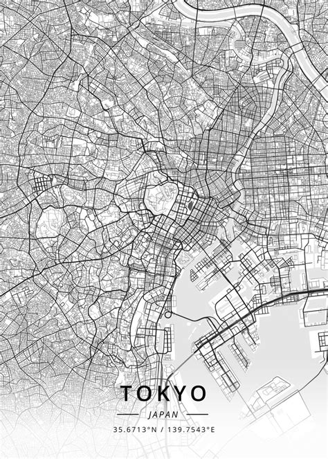 'Tokyo, Japan' Poster, picture, metal print, paint by Designer Map Art ...