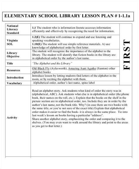 Lesson Plan Example for Elementary 45 Lesson Plan Templates In Pdf ...