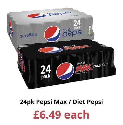 Pepsi Max & Diet Pepsi 24pk £6.49 each @ Farmfoods | hotukdeals