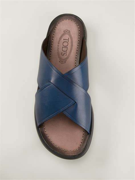 Tod's Crossover Strap Sandal in Blue for Men | Lyst