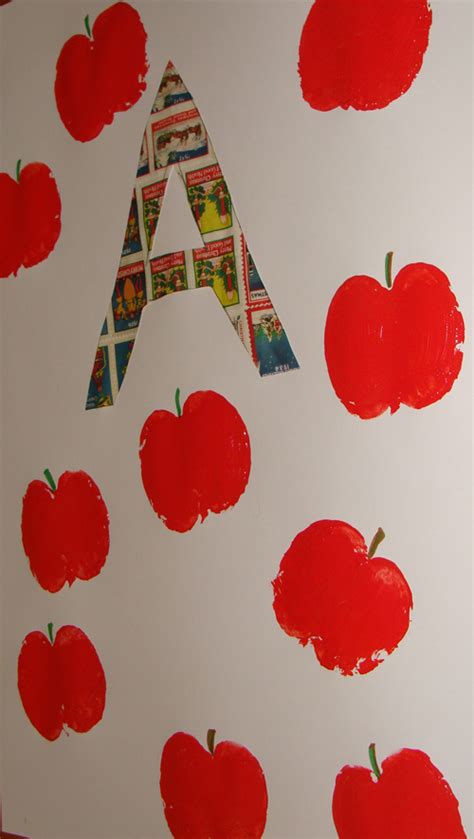 Fab Mums » Alphabet printing craft: A for Apple