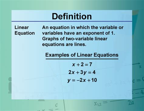 Linear Equation Example