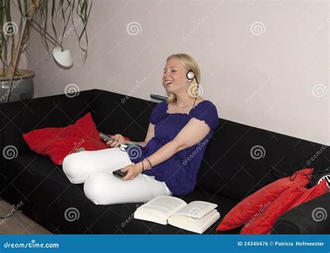 Chilling Teen On Couch Royalty Free Stock Image - Image: 24340476