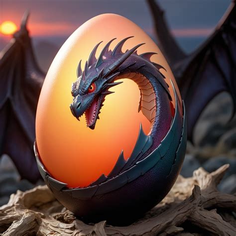 Wyvern Egg that hatches at sunrise, the dark giving...