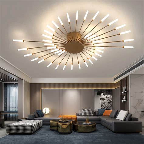 Siittoo Modern Gold Ceiling Light Dimmable LED Flower Shape Ceiling ...