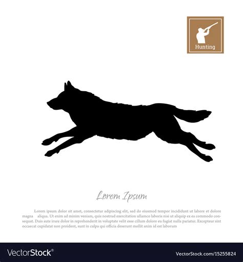 Black silhouette of a running wolf Royalty Free Vector Image